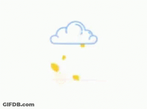 A Cloud With Rain And Sun Coming Out Of It GIF