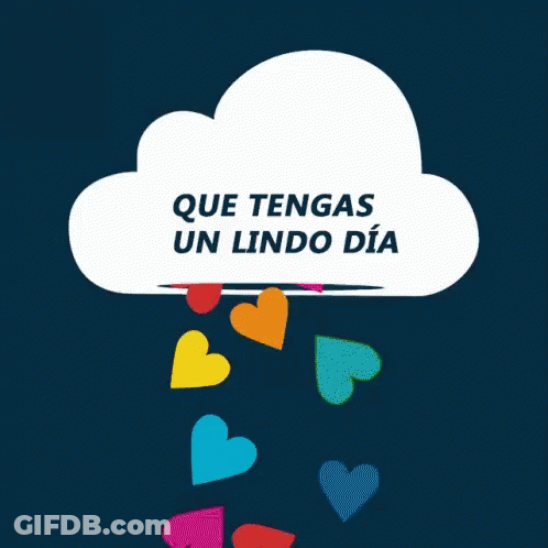 A Cloud With The Words Que Tengas Un Lindo Dia Above It GIF
