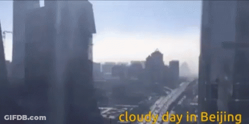 A Cloudy Day In Beijing Is Shown In A Blurry Photo GIF