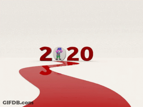 Clown In Top Hat In Front Of 2020 GIF