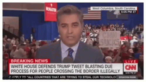 A Cnn Breaking News Report About Trump Tweet Blasting GIF