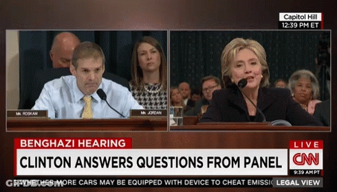 A Cnn Live Broadcast Of Ben Ghazi Hearing Hillary Clinton Answers Questions From Panel GIF