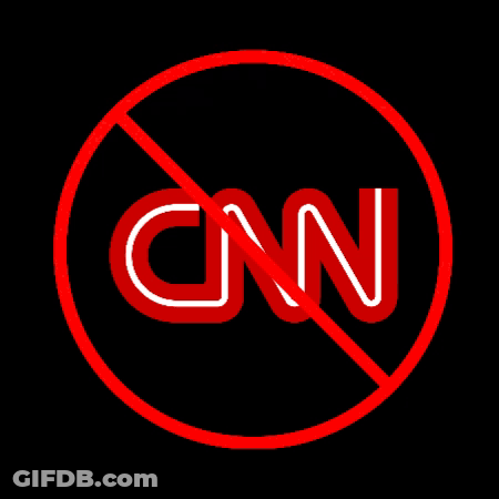 A Cnn Logo With A Red Circle And A Red Line Through It GIF