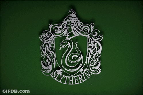 A Coat Of Arms With The Words " Hufflepuff " On It GIF