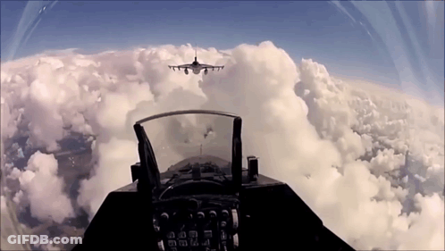 Fighter Jet Cockpit View In Sky GIF