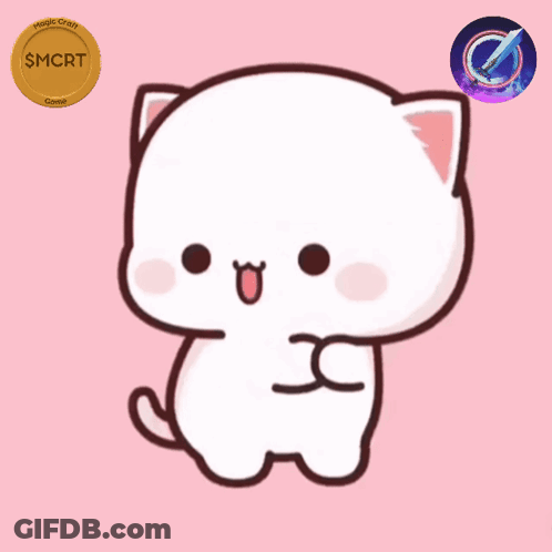 A Coin That Says Smcrt On It Next To A Cartoon Cat GIF