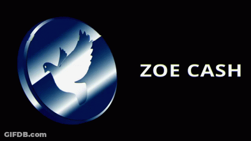 A Coin With A Bird On It And The Word Zoe Cash GIF