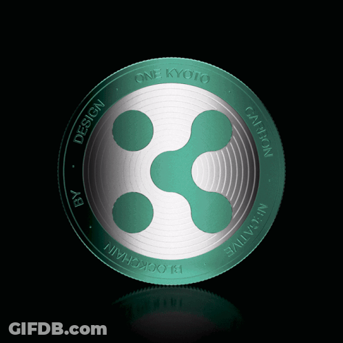 A Coin With A Globe On It That Says One Kyoto On It GIF