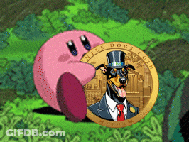 A Coin With A Picture Of A Dog On It That Says " All Dogs Coin " GIF