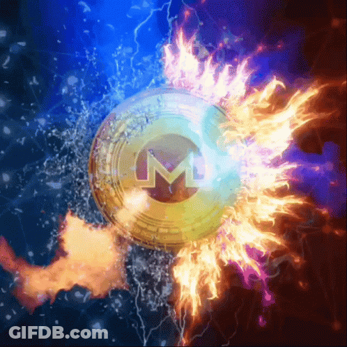 A Coin With The Letter M On It Is On Fire GIF