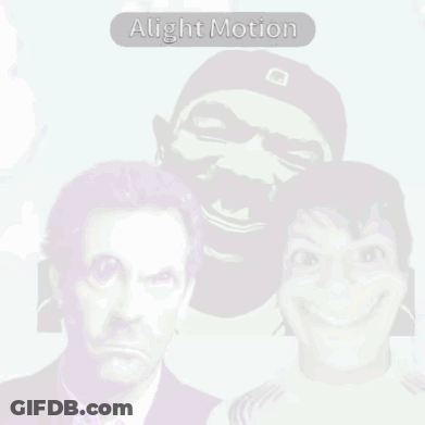 A Collage Of A Man And A Woman With The Words Alight Motion On Top GIF