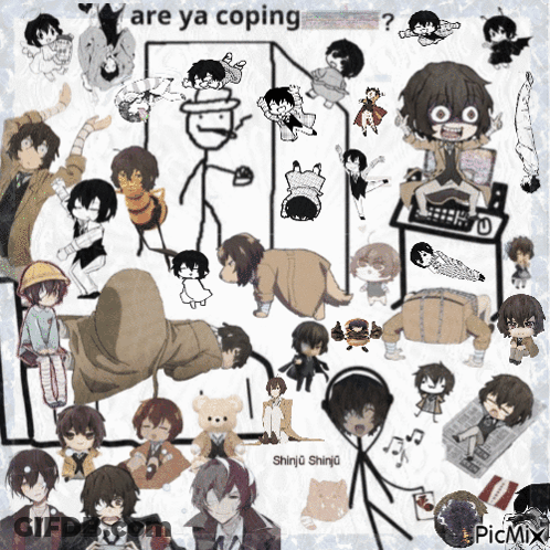 Anime Collage Are Ya Coping GIF