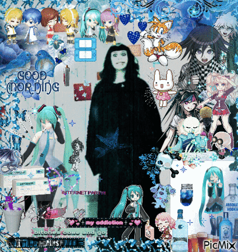 A Collage Of Anime Characters With The Words Good Morning On The Top GIF