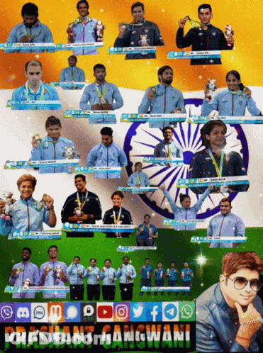 A Collage Of Athletes With The Name Prashant Gangwani GIF
