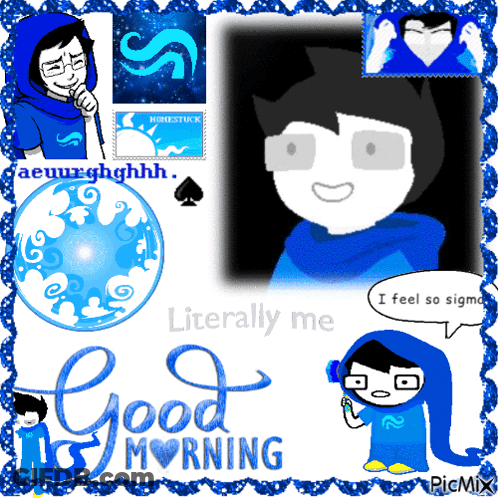 A Collage Of Cartoon Characters With The Words Good Morning Literally Me GIF