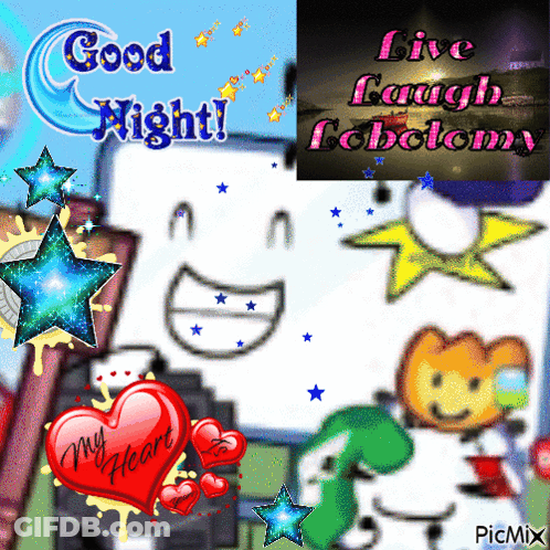 A Collage Of Cartoon Characters With The Words Good Night GIF