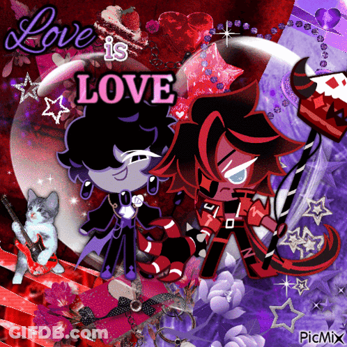 A Collage Of Cartoon Characters With The Words Love Is Love Written Above Them GIF