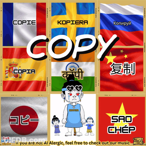 A Collage Of Flags With The Word Copy On Top GIF