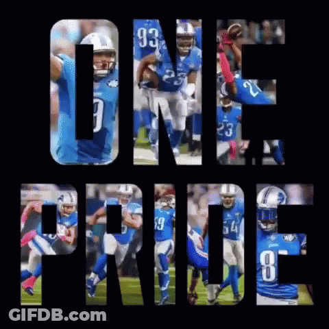 A Collage Of Football Players With The Words One Pride GIF