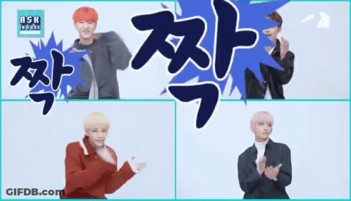 Collage Of Boy With Asian Writing GIF