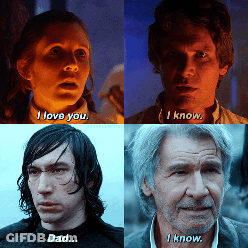 A Collage Of Four Pictures With The Words I Love You Dad And I Know At The Top GIF