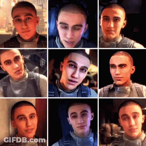 A Collage Of Images Of A Man 'S Face GIF
