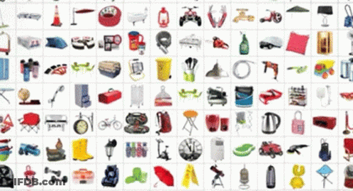 A Collage Of Images Of Various Items Including A Chair And A Bag GIF