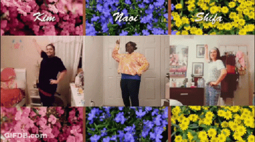 A Collage Of Images With The Names Kim Naoi And Shifa On Them GIF