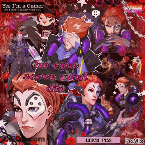 A Collage Of Images With The Words " Be Emo Serve Cum Die " GIF