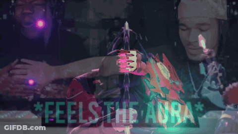 A Collage Of Images With The Words Feels The Aura GIF