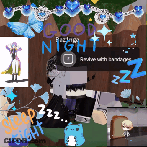 A Collage Of Images With The Words Good Night Written On It GIF