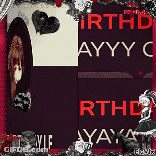 A Collage Of Images With The Words " Happy Birthday Ayyy C Ayaya " GIF