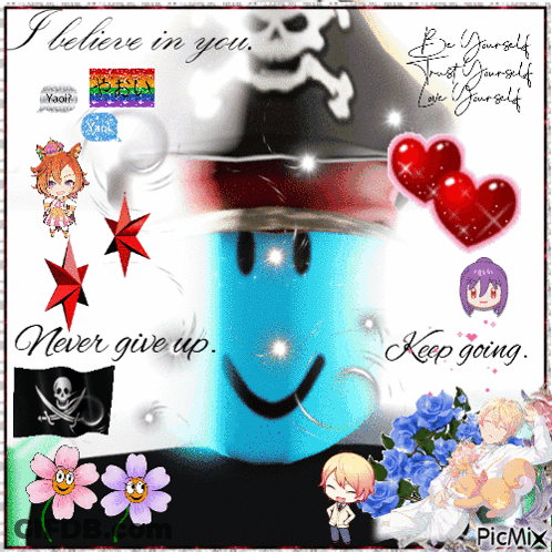 A Collage Of Images With The Words I Believe In You And Never Give Up GIF