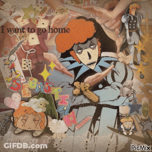 A Collage Of Images With The Words " I Want To Go Home " GIF