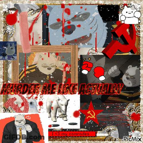 A Collage Of Images With The Words Murder Me Like Actually GIF
