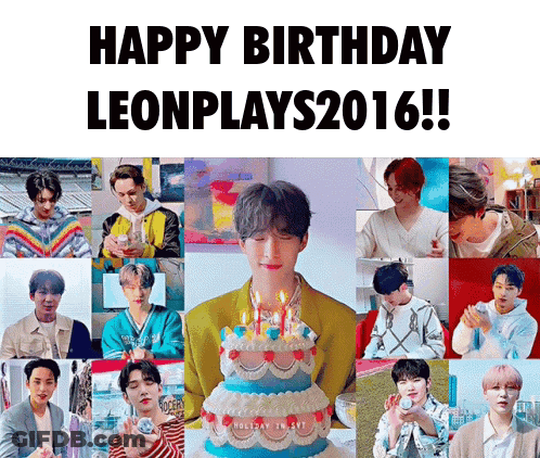 A Collage Of Photos With The Words Happy Birthday Leon Plays 2016 GIF