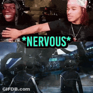 A Collage Of Pictures With The Word Nervous In The Middle GIF