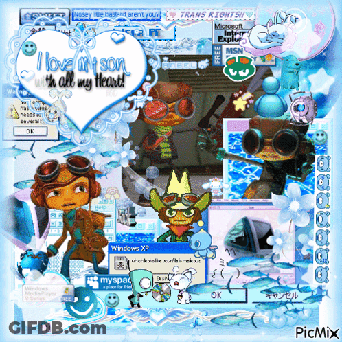 A Collage Of Pictures With The Words I Love My Son With All My Heart GIF