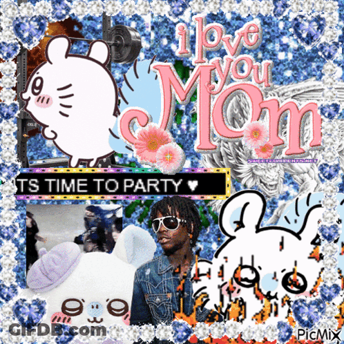 A Collage Of Pictures With The Words I Love You Mom GIF