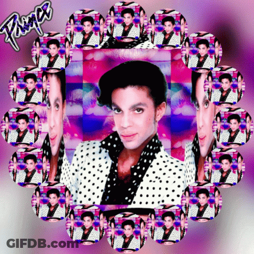 A Collage Of Prince 'S Faces With The Name Prince On The Bottom Right GIF