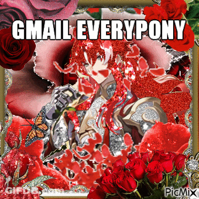 A Collage Of Red Roses With The Words Gmail Everypony GIF