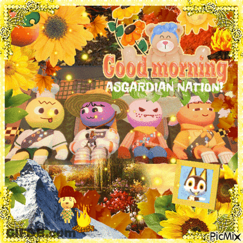 Stuffed Animals Collage Good Morning Asgardian GIF