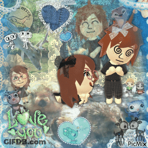 A Collage Of Stuffed Animals With The Words Love You On The Bottom GIF