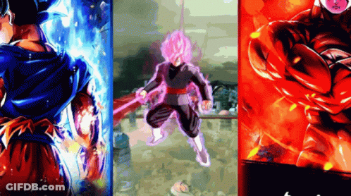 A Collage Of Three Images Of A Dragon Ball Z Character GIF