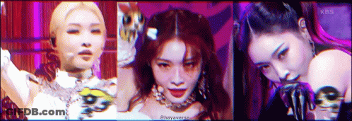 A Collage Of Three Images Of A Woman 'S Face . GIF