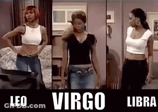 A Collage Of Three Pictures Of A Woman Wearing A Crop Top . GIF