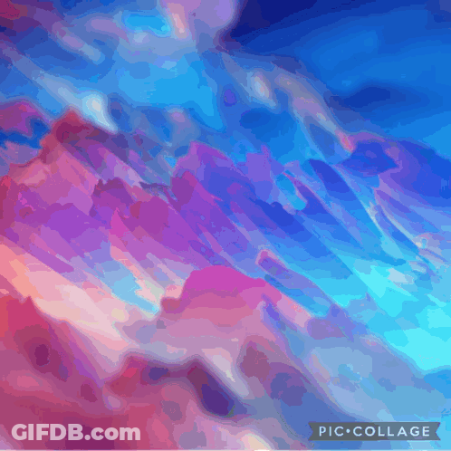 A Collage Of Two Women 'S Faces On A Colorful Background With The Words Pic Collage At The Bottom GIF