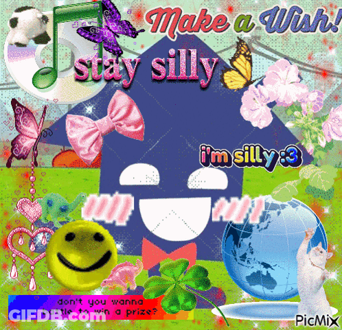A Collage With A Smiley Face And The Words Make A Wish GIF
