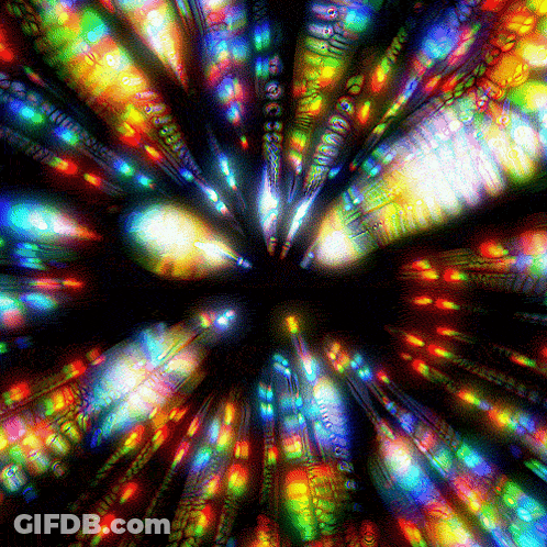 A Colorful Background With A Black Center And A Lot Of Lights GIF