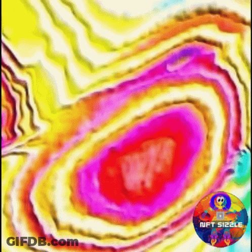 A Colorful Background With A Nft Sizzle Logo GIF